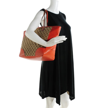 Gucci Monogram Medium Bree Zippered Tote Beige Orange 2 of 7