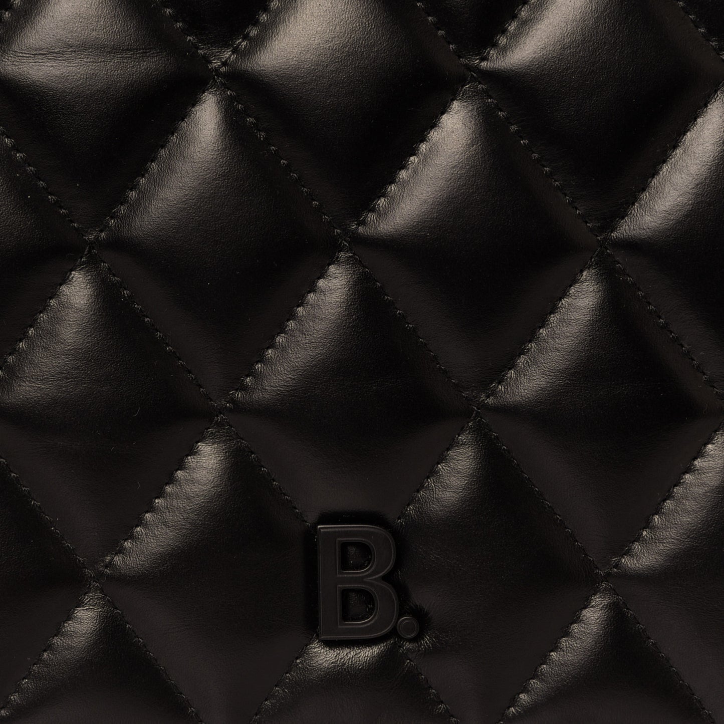 Nappa Calfskin Quilted Large Touch B Shoulder Bag Black