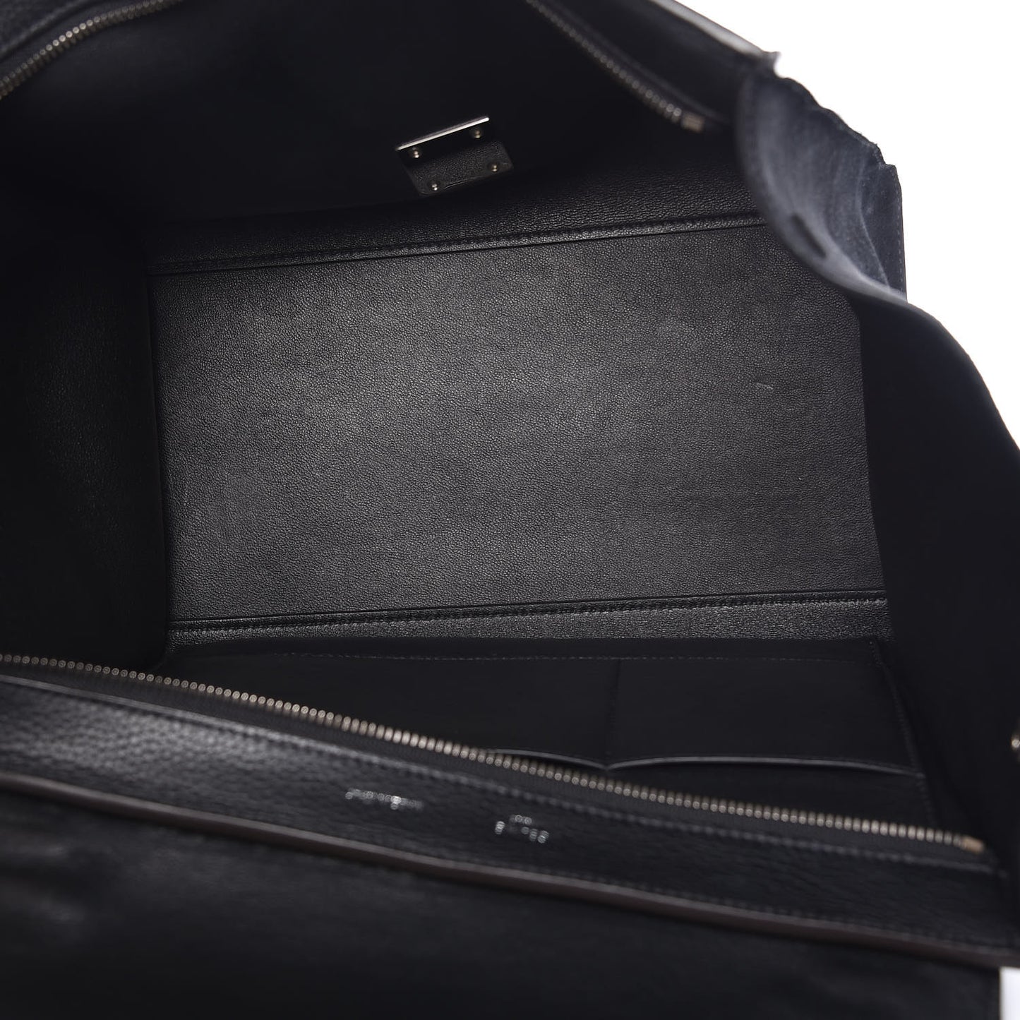 Drummed Calfskin Suede Small Trapeze Black