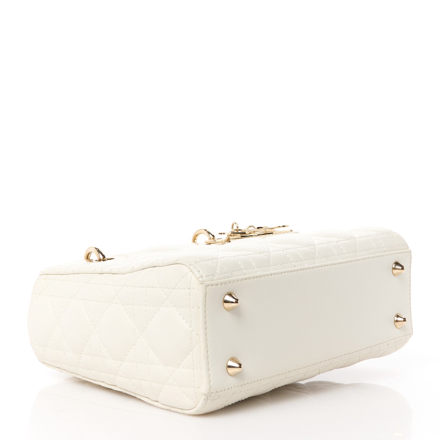 Christian Dior Lambskin Cannage Small My ABCDior Lady Dior White 4 of 11