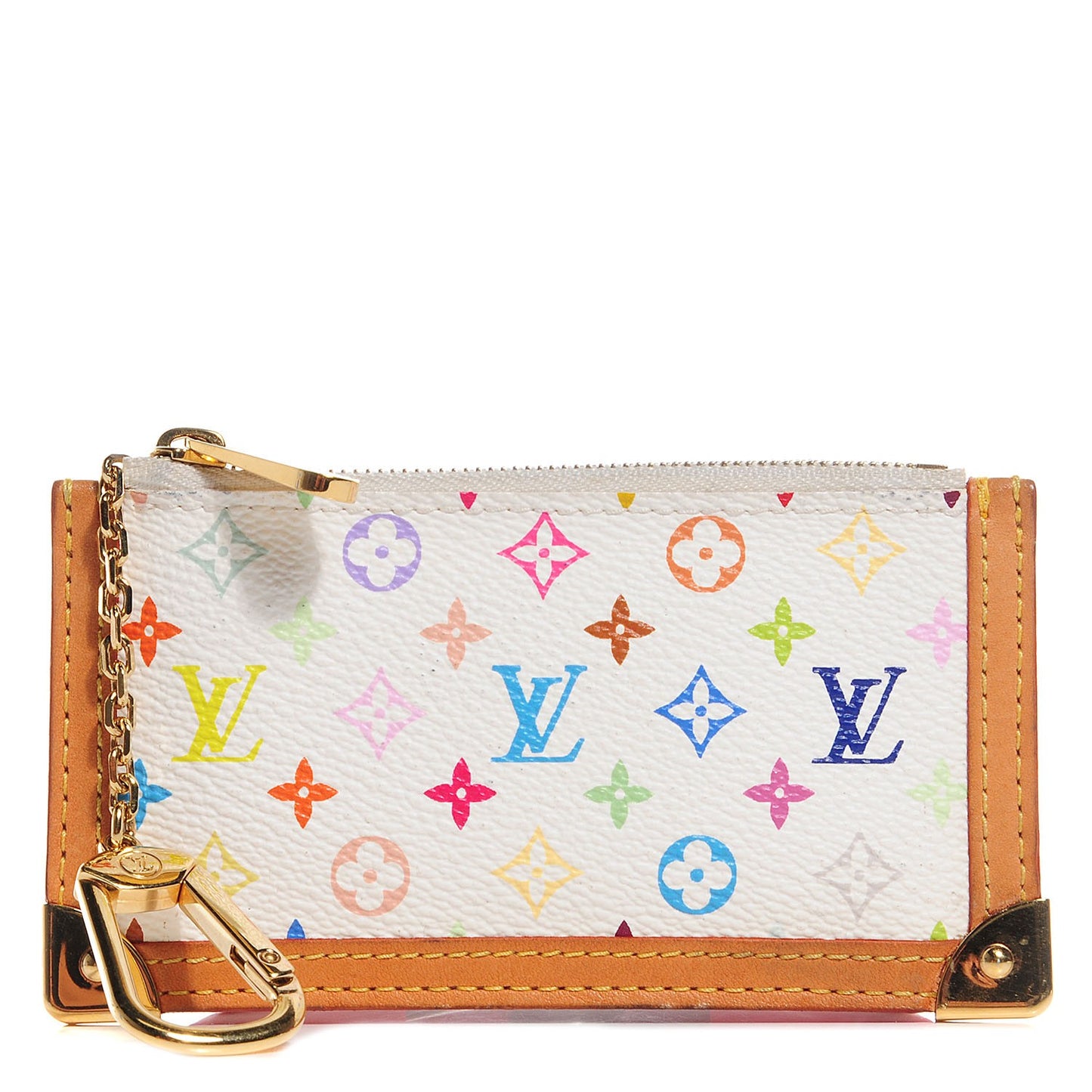 Monogram Multicolor Key Pouch White