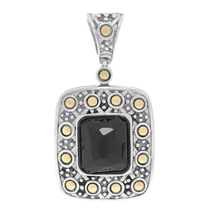 John Hardy Sterling Silver 18K Yellow Gold Black Onyx Dot Pendant 1 of 3