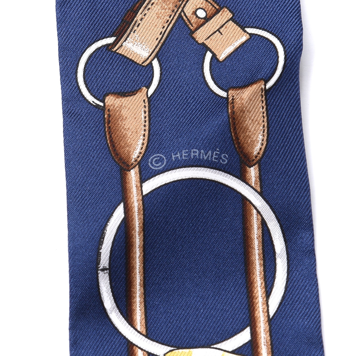 Hermes Silk Jumping Twilly Marine Gold Brun 3 of 4