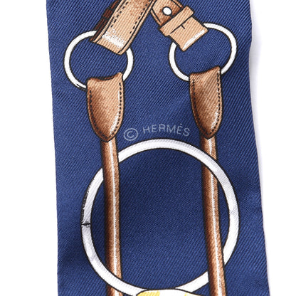 Hermes Silk Jumping Twilly Marine Gold Brun 3 of 4