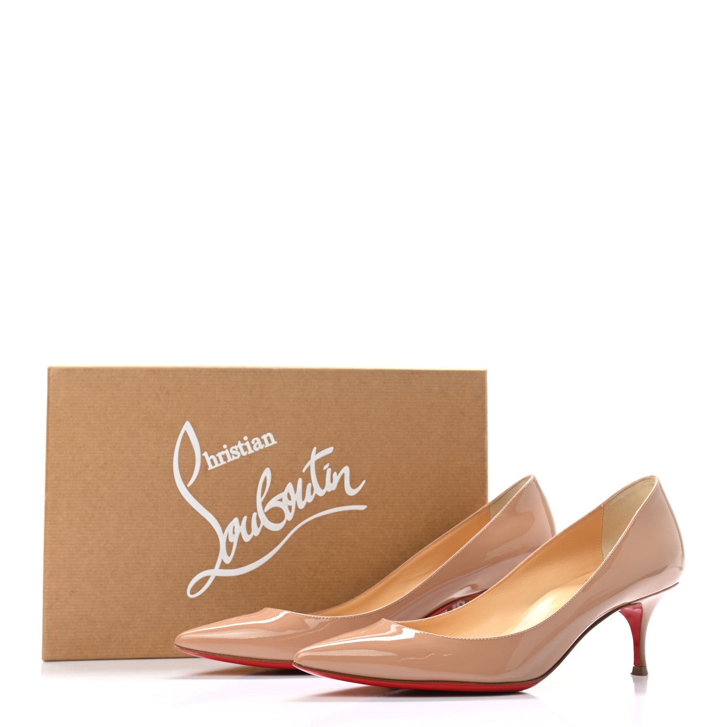 Christian Louboutin Patent Pigalle Follies 55 Pumps 37.5 Nude 8 of 8