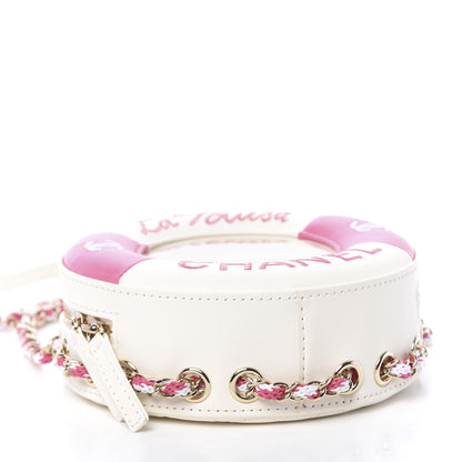 Chanel Lambskin Coco Lifesaver Round Bag Pink White 9 of 10
