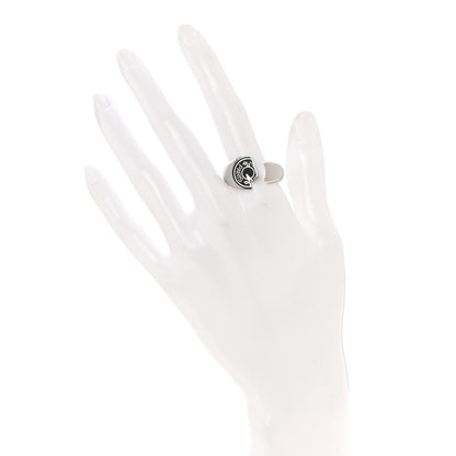 Hermes Stainless Steel Men's Carrousel Ring 64 Black 2 of 6