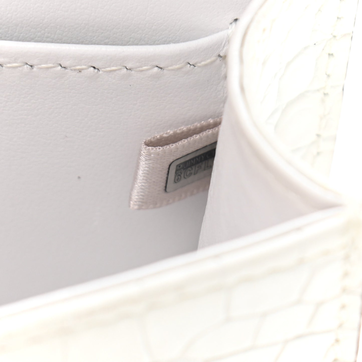 Calfskin Crocodile Embossed Mini Paris Crossbody Latte