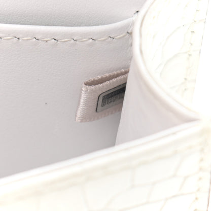 Jimmy Choo Calfskin Crocodile Embossed Mini Paris Crossbody Latte 7 of 10