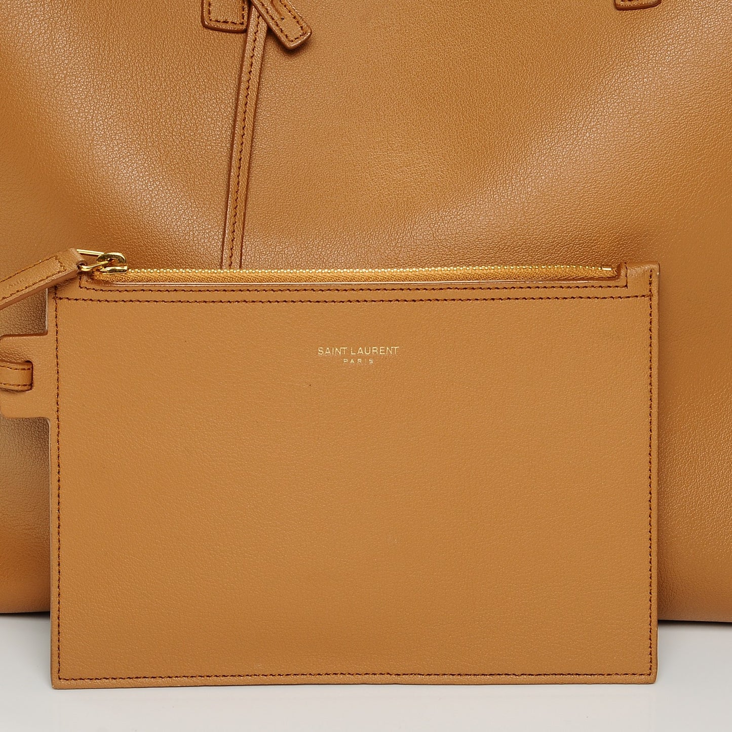 Calfskin Large Fringe Shopping Tote Tan