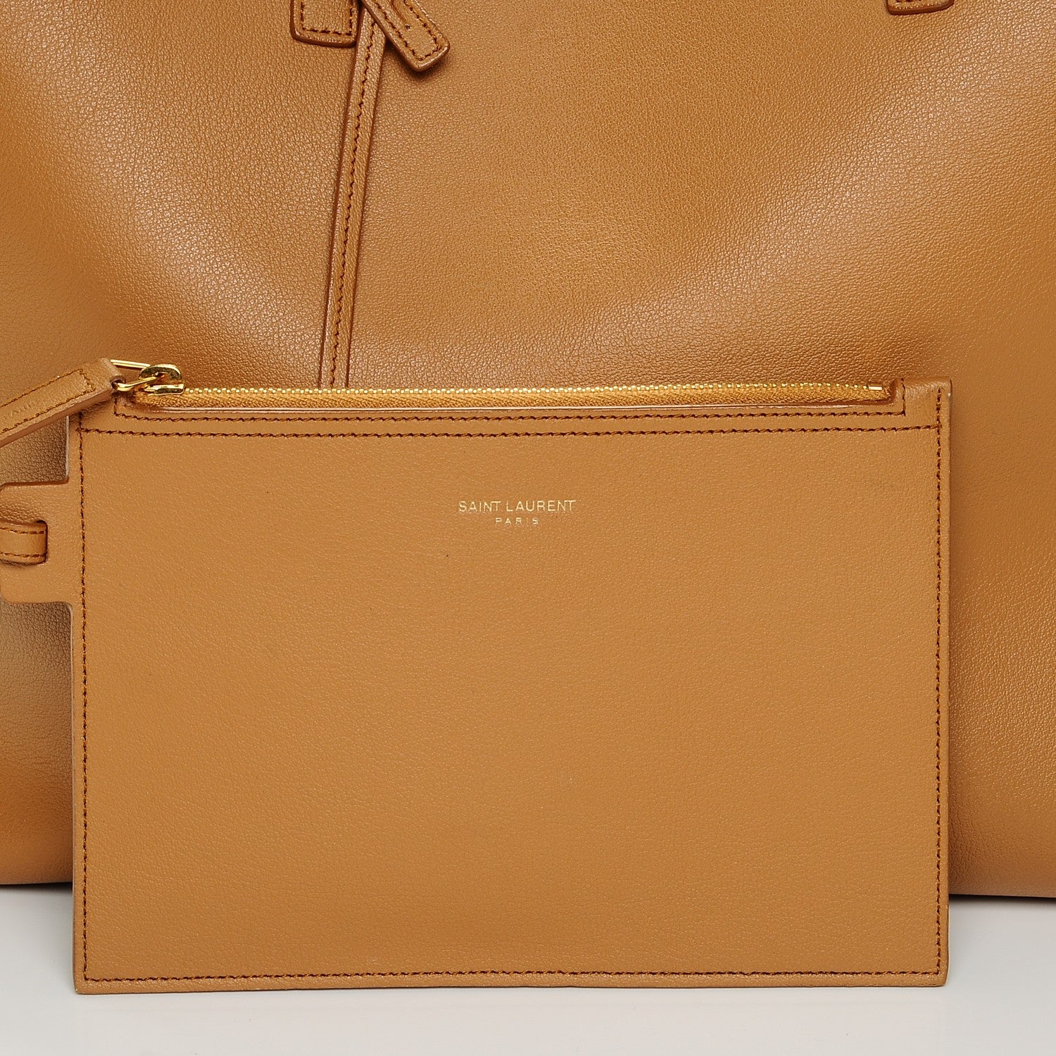 Saint Laurent Calfskin Large Fringe Shopping Tote Tan 5 of 8