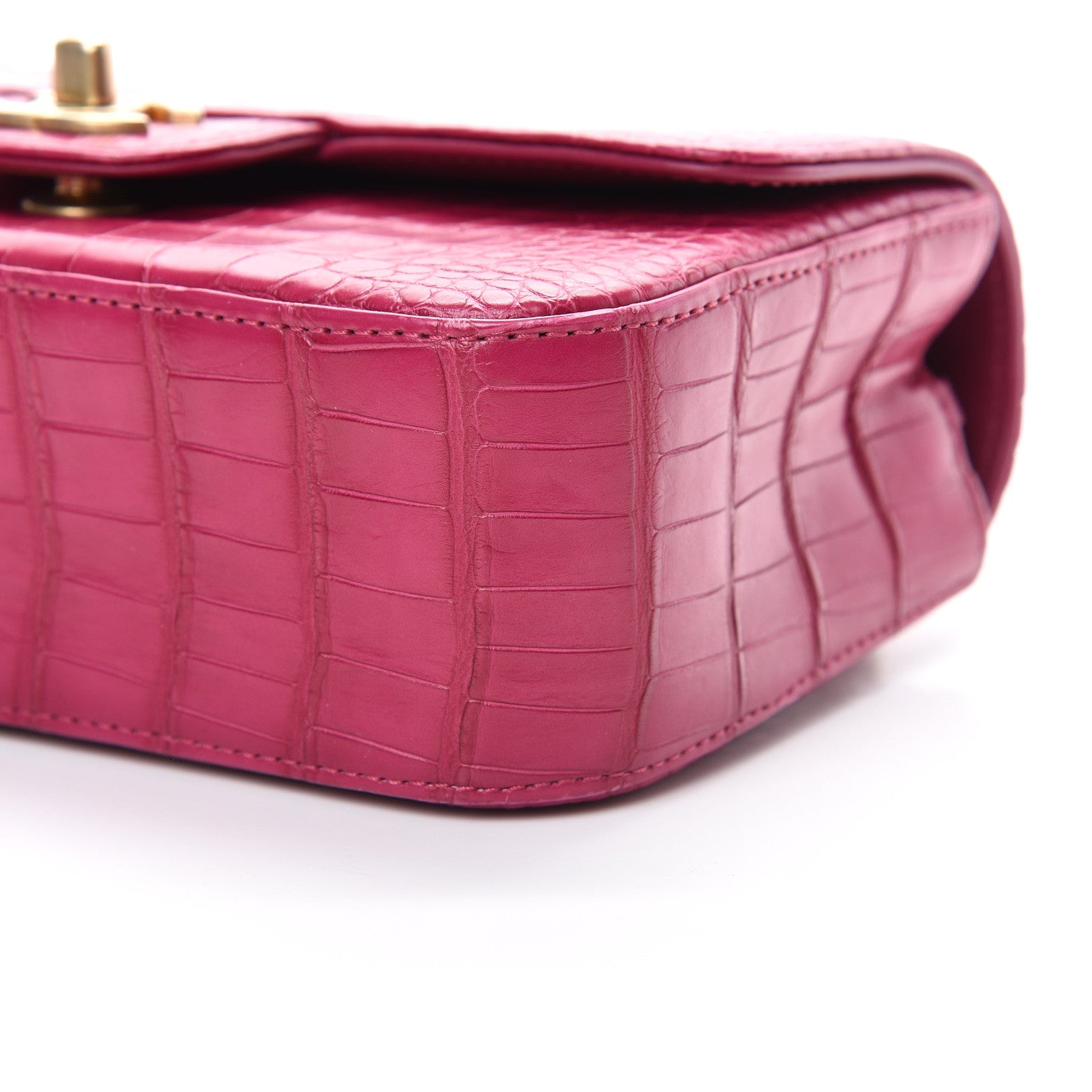 Chanel Matte Alligator Mini Flap Pink 9 of 12