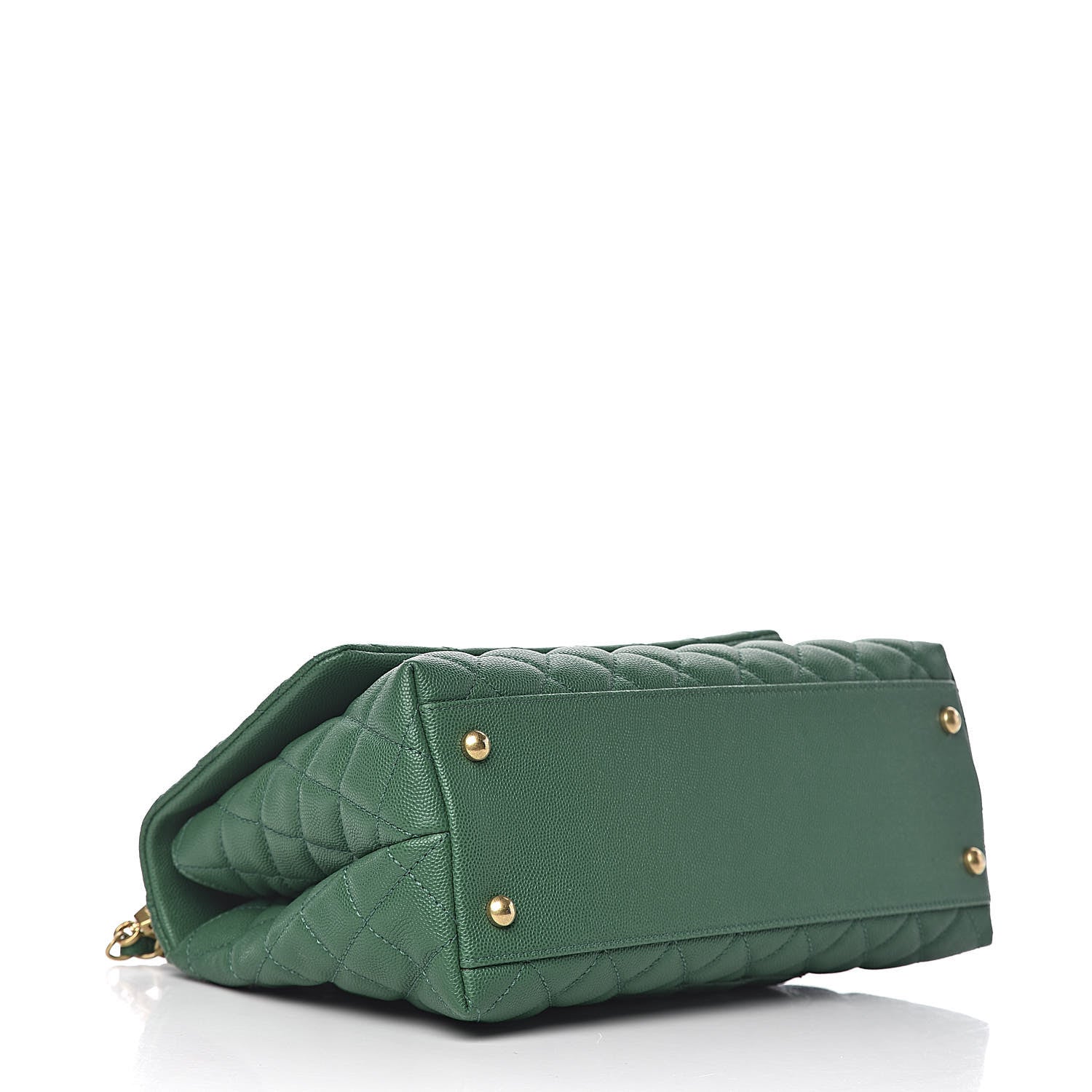 Chanel Caviar Quilted Small Coco Handle Flap Green 4 of 10