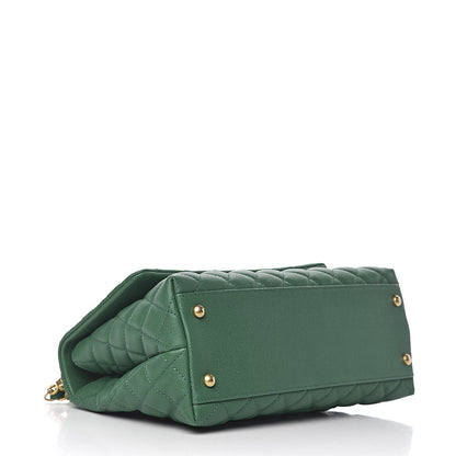 Chanel Caviar Quilted Small Coco Handle Flap Green 4 of 10