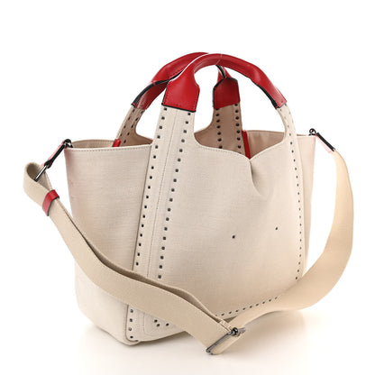 Valentino Garavani Canvas Atelier 01 Metal Stitch Edition Medium Tote Bag Naturale 4 of 11