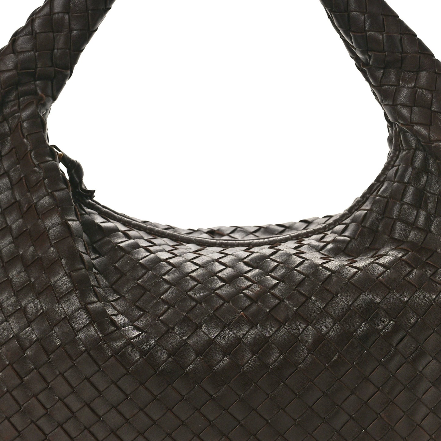 Nappa Intrecciato Small Veneta Hobo Ebano