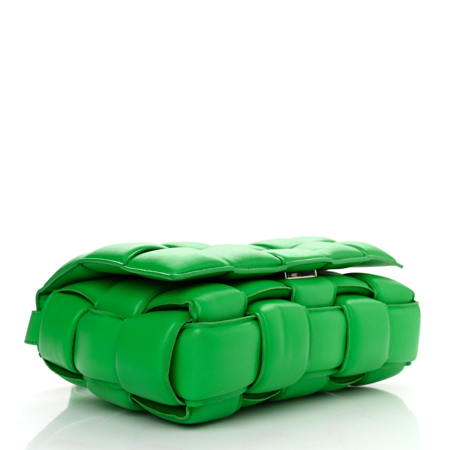 Nappa Maxi Intreccio Padded Cassette Crossbody Bag Parakeet