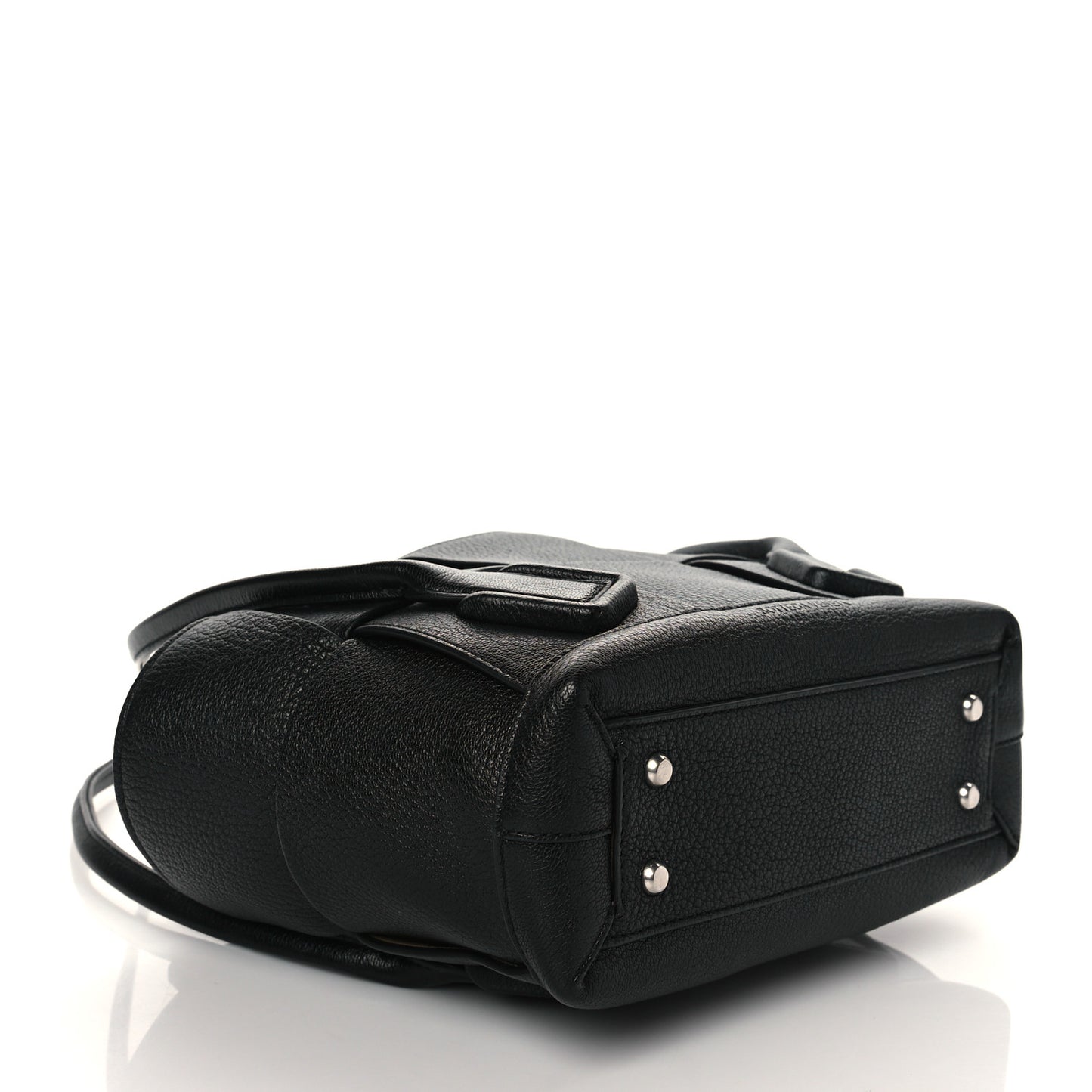 Grained Calfskin Maxi Intrecciato Medium Arco Black