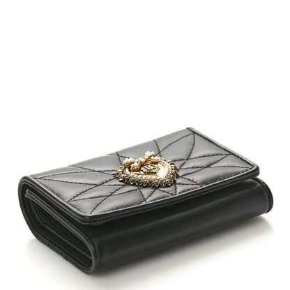 Dolce & Gabbana DOLCE GABBANA Nappa Quilted Small Devotion Continental Wallet Black 4 of 8