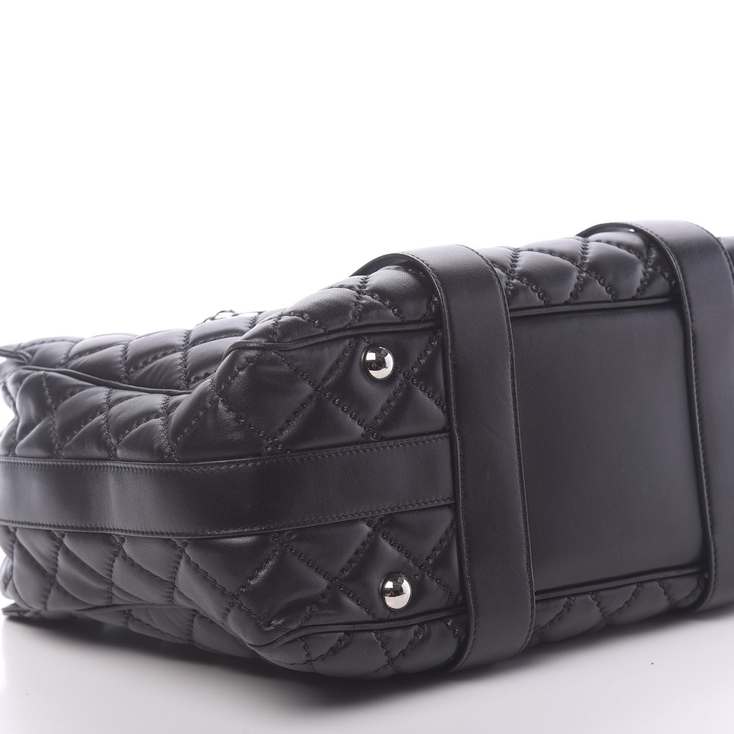 Chanel Lambskin Quilted Large Easy Carry Shopping Tote Black 10 of 12