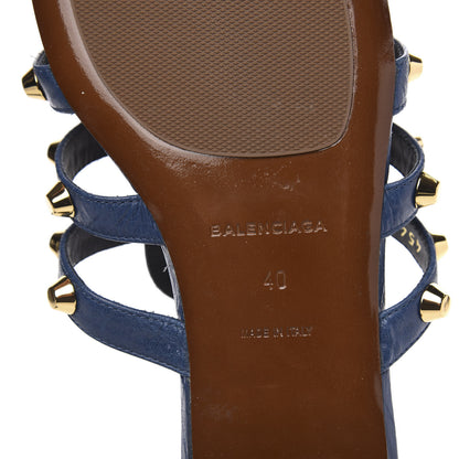 Balenciaga Agneau Giant Gold Stud Sandals 40 Blue 7 of 8