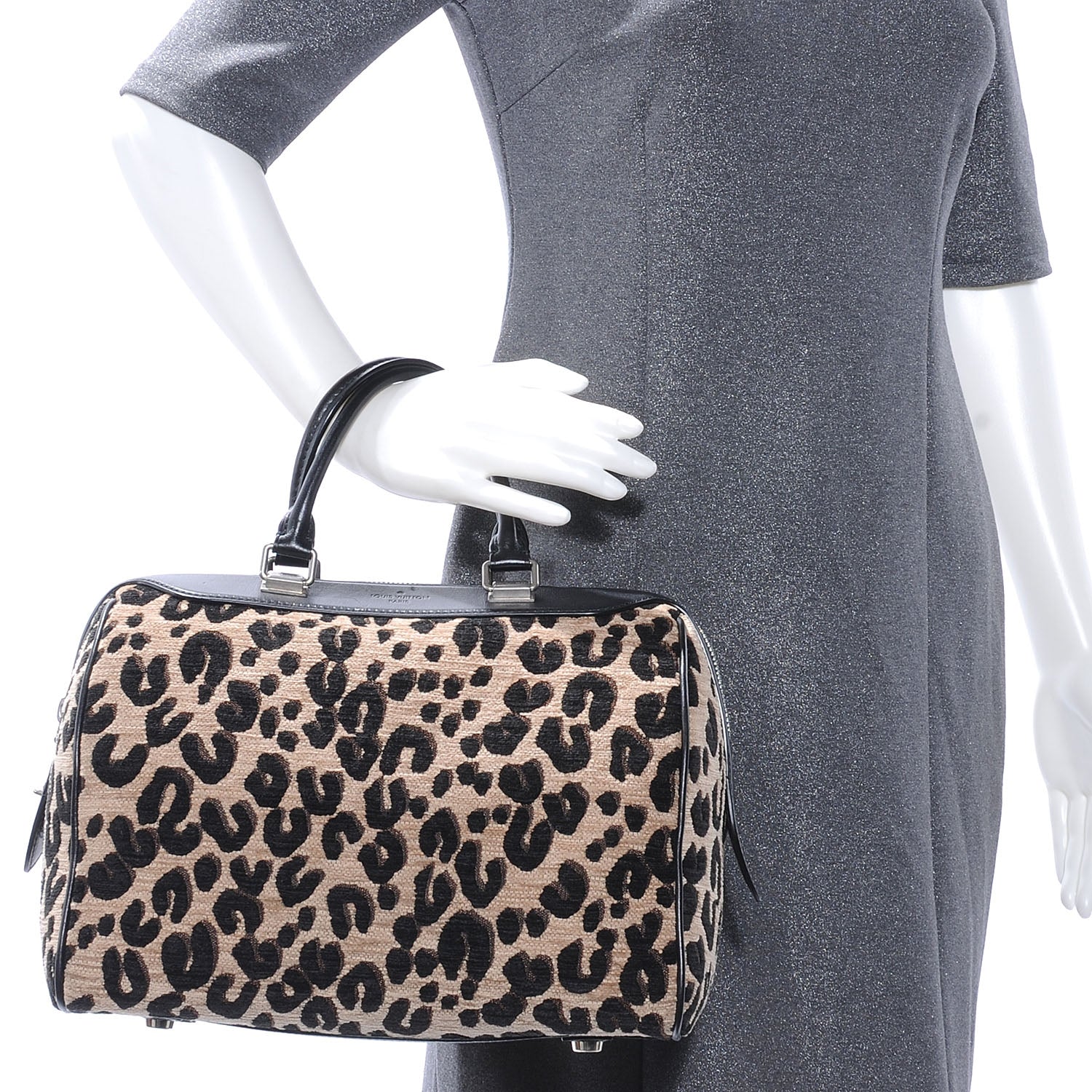 Louis Vuitton Jacquard Velvet Leopard Print Stephen Sprouse Speedy 2 of 8