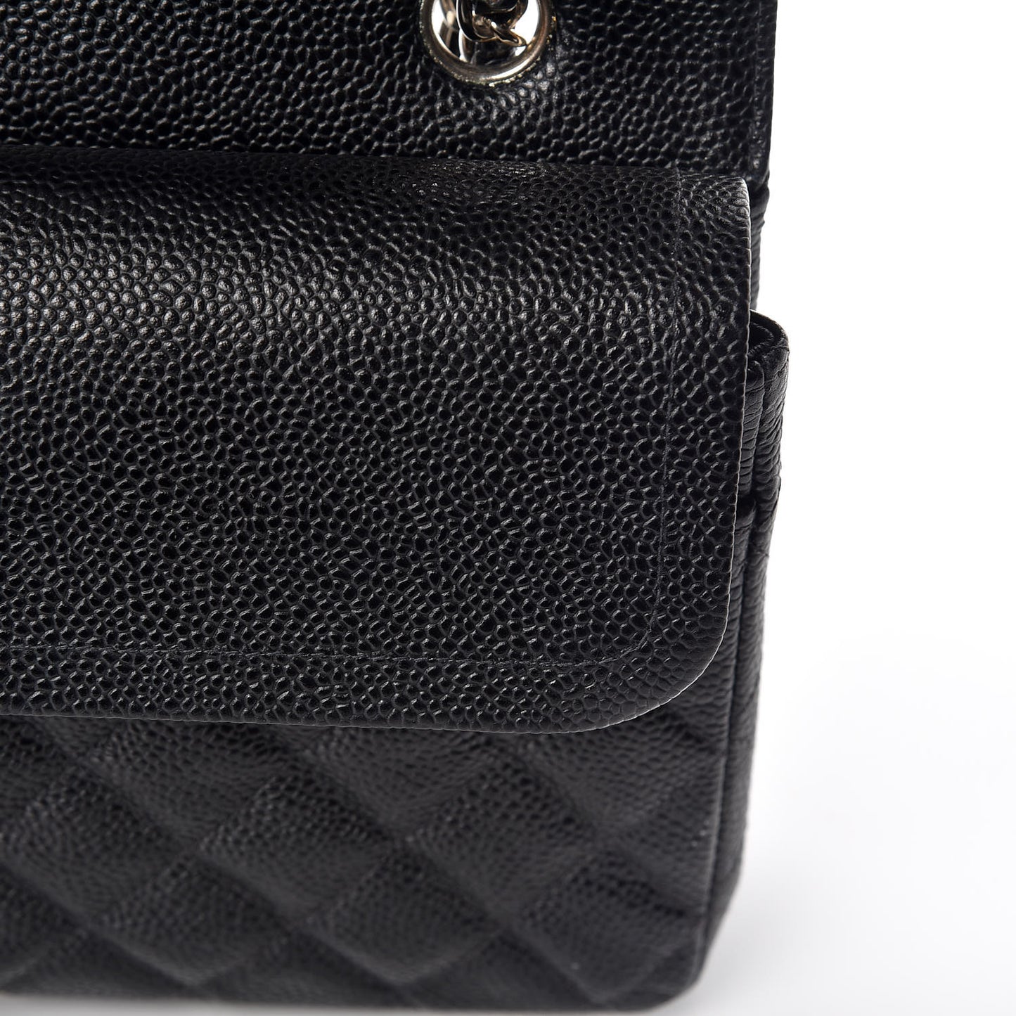 Caviar Quilted Medium Double Flap Black