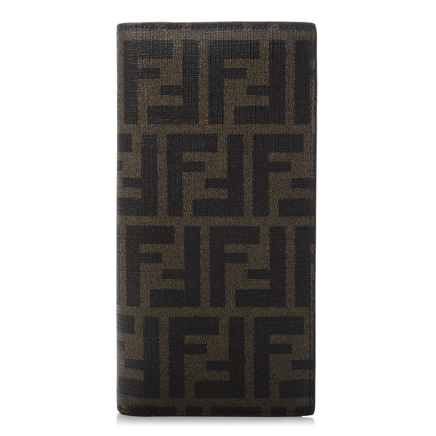 Fendi Zucca Spalmati Vertical Wallet Tobacco Cioccolato 1 of 8