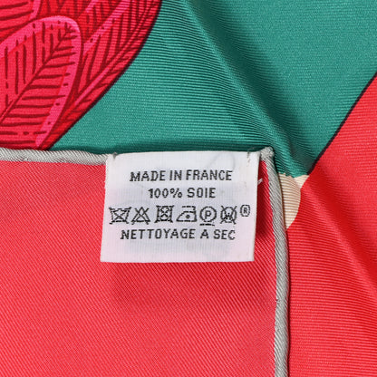 Hermes Silk Toucans De Paradis Scarf 90 Rose Vif Creme Vert 5 of 9
