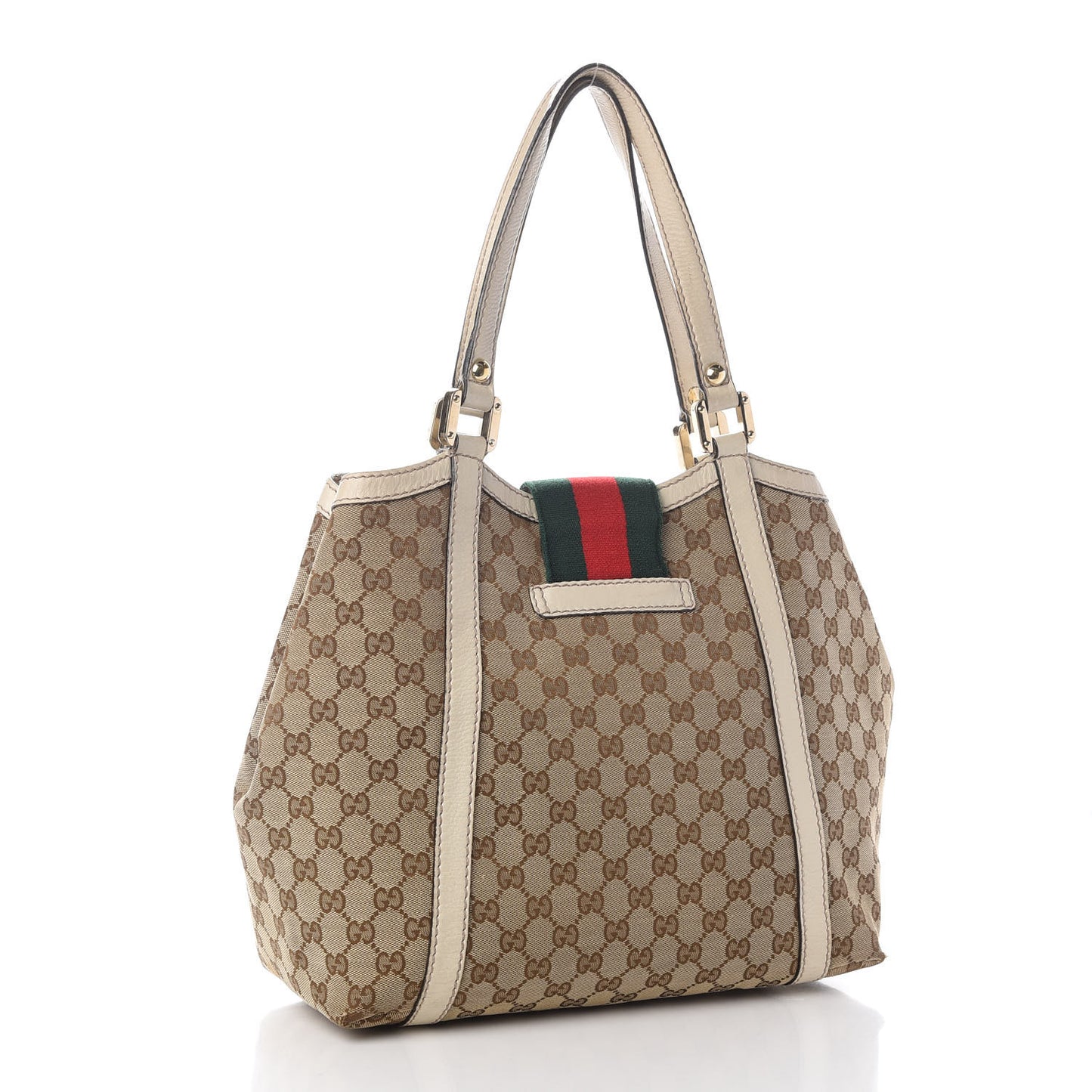 Monogram Medium New Ladies Web Tote Off White