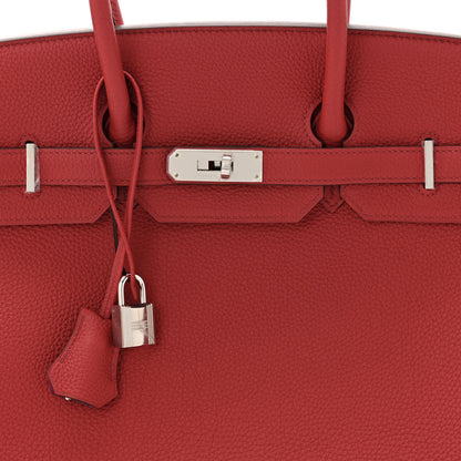 Hermes Togo Horseshoe Birkin 35 Rouge Garance Anemone 8 of 11