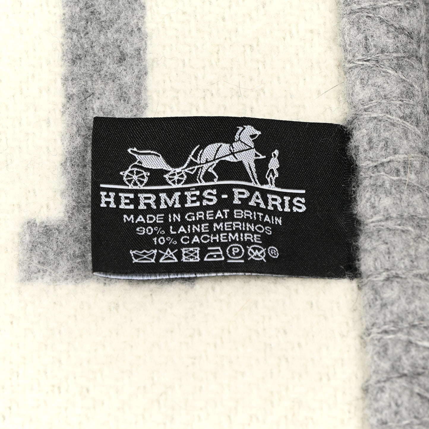 Wool Cashmere Avalon III Blanket Ecru Gris Clair