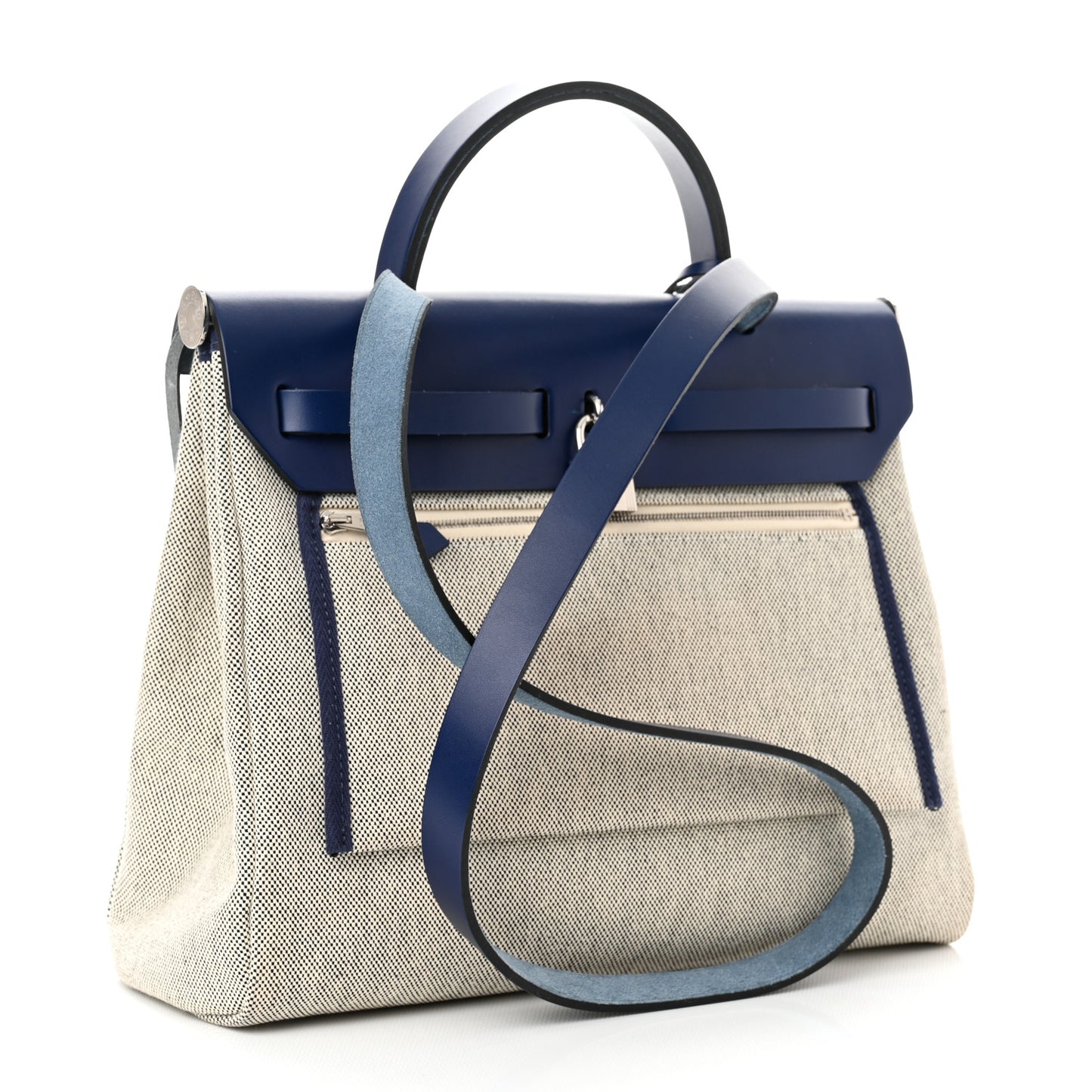Vache Hunter Toile H Brides de Gala Herbag Zip Retourne 31 PM Bleu De France Ecru Black