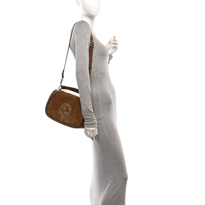 Gucci Suede Calfskin Blondie Medium Shoulder Bag Light Brown 2 of 11