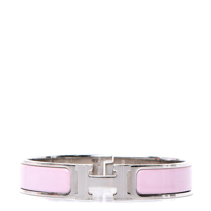 Hermes Enamel Narrow Clic Clac H Bracelet PM Rose Dragee 1 of 6