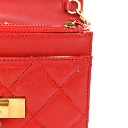 Chanel Lambskin Quilted Golden Class Wallet on Chain WOC Red 14 of 16