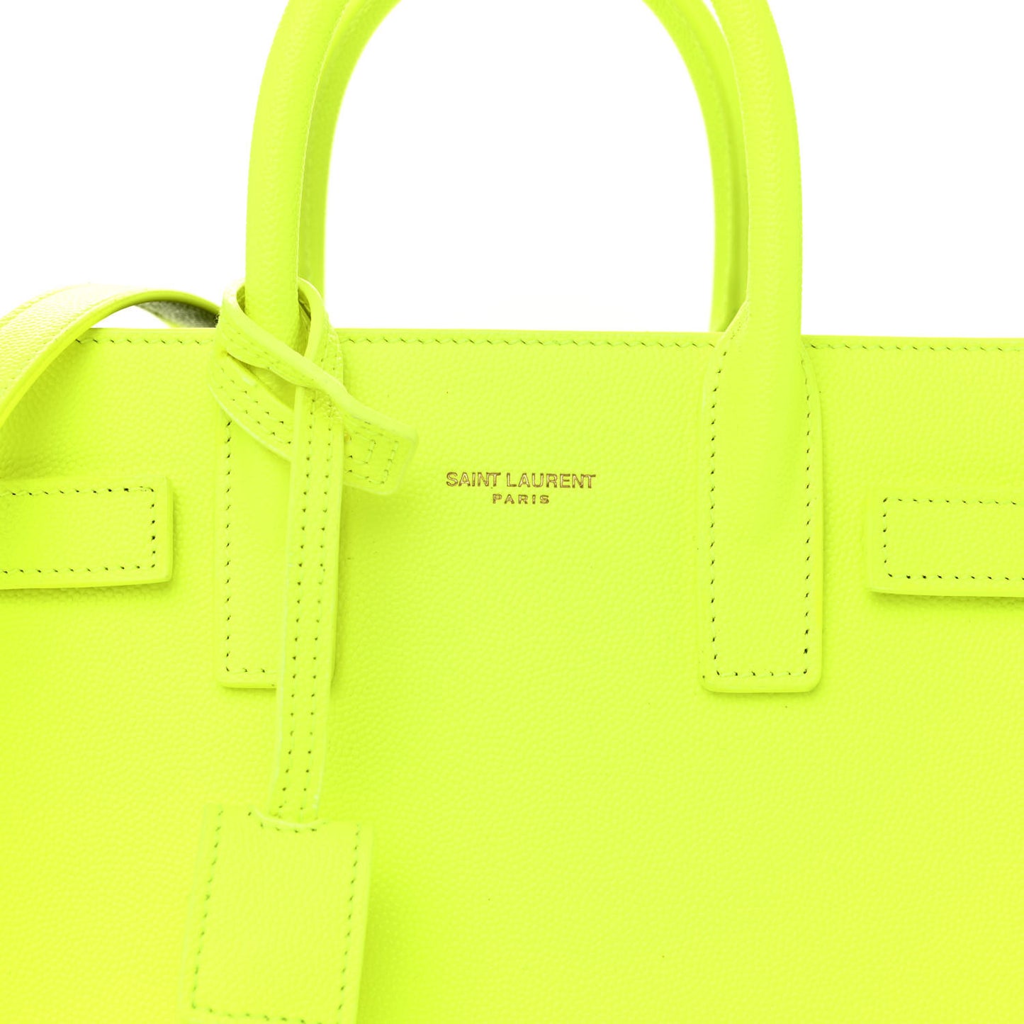 Grained Calfskin Nano Sac De Jour Fluo Safety Yellow