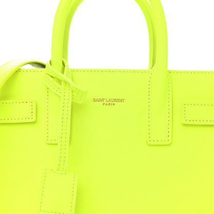 Saint Laurent Grained Calfskin Nano Sac De Jour Fluo Safety Yellow 8 of 10