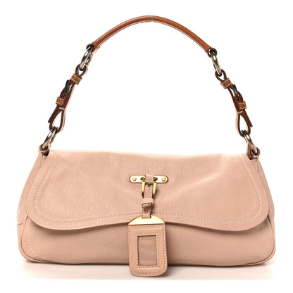 Prada Vitello Daino Shoulder Bag Sabbia 1 of 9