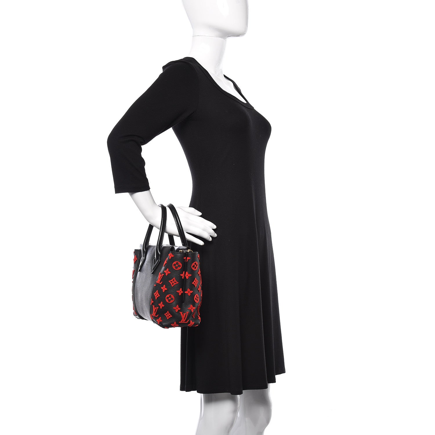 Louis Vuitton Veau Cachemire Tote W BB Black 3 of 10