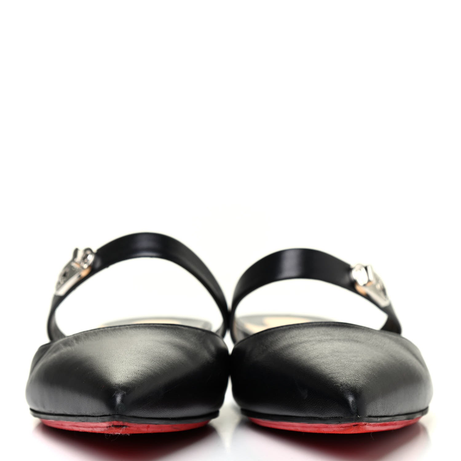 Christian Louboutin Nappa Choc Lock Flats 37.5 Black 2 of 4