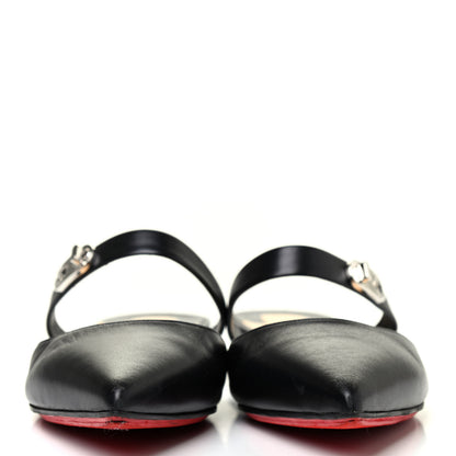Christian Louboutin Nappa Choc Lock Flats 37.5 Black 2 of 4