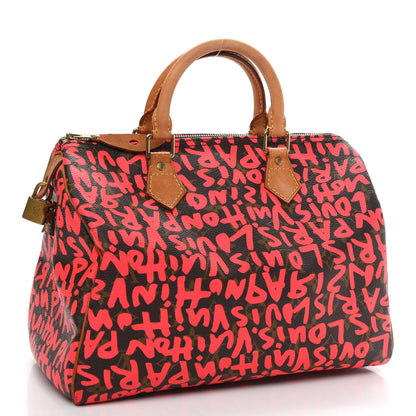 Louis Vuitton Monogram Graffiti Speedy 30 Fuchsia 3 of 10