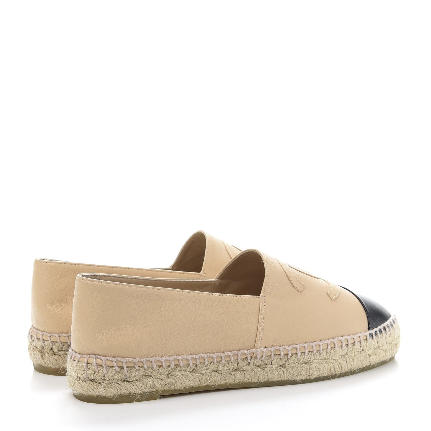 Lambskin CC Espadrilles 37 Beige Black