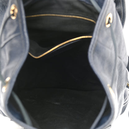 Balenciaga Chevre Gold Metallic Edge Hardware Backpack Bleu Nuit 2 of 15