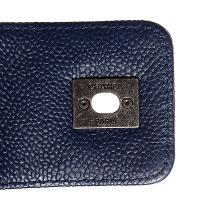 Chanel Grained Calfskin Quilted CC Accordion Small Tote Blue 8 of 10