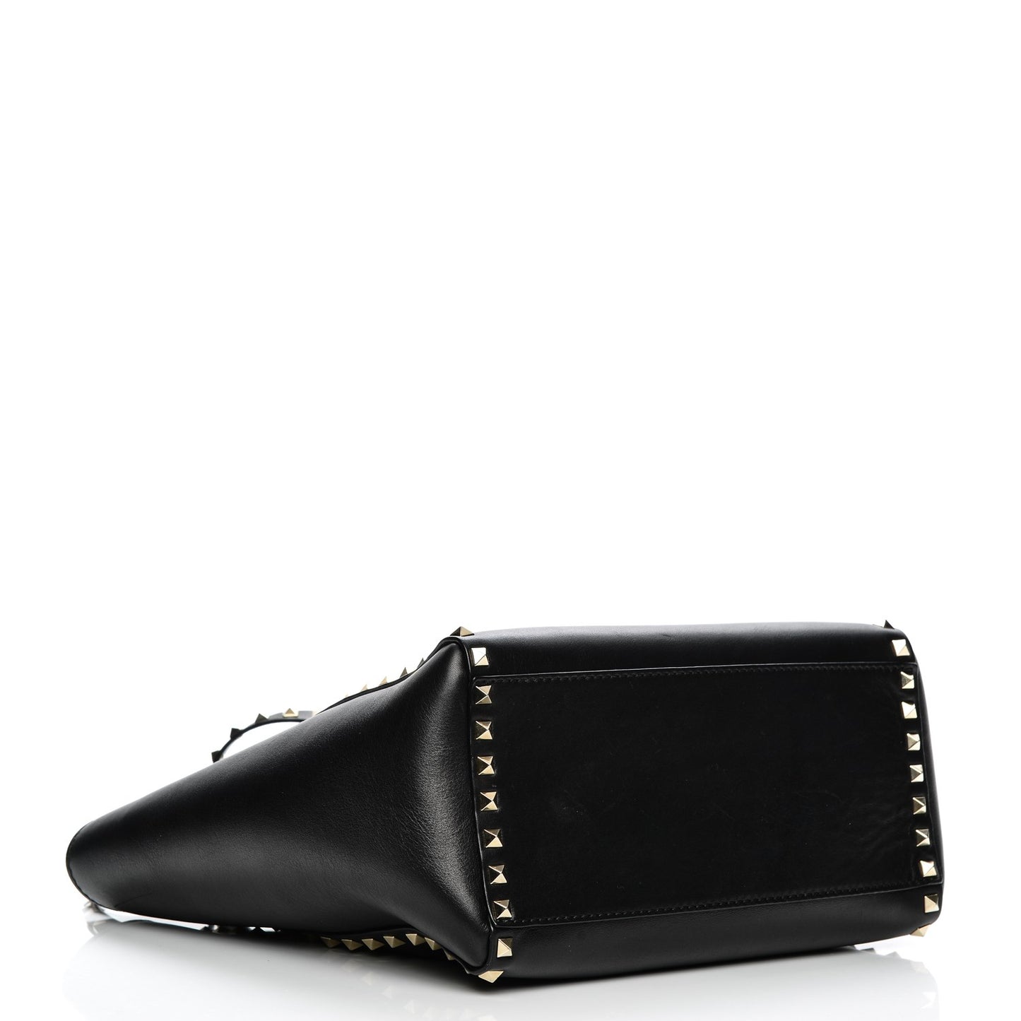 Vitello Rockstud Double Handle Tote Black