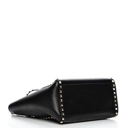 Valentino Garavani Vitello Rockstud Double Handle Tote Black 4 of 7