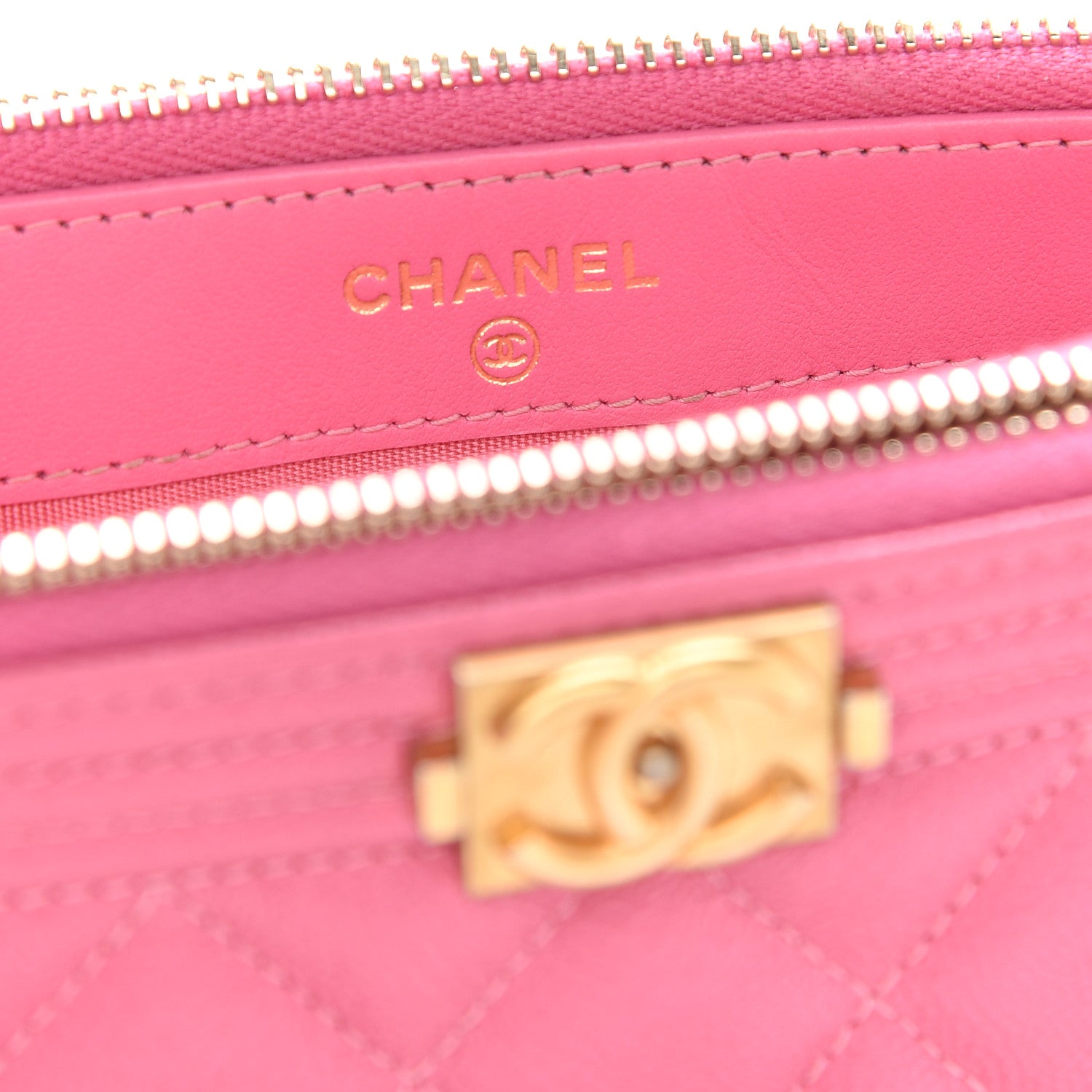 Chanel Caviar Quilted Small Boy Clutch With Chain Pink 6 of 14