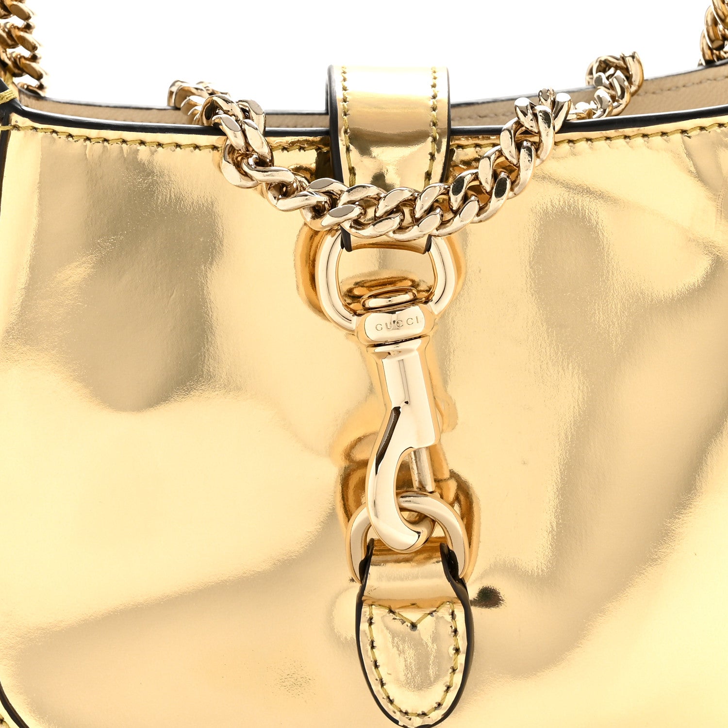 Gucci Lux Mirrored Calfskin Mini Jackie Notte Bag Gold 8 of 12